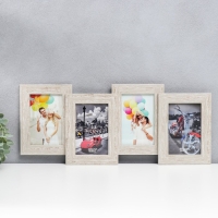 Фоторамка пластик на 4 фото 10х15 см "Белый беж" 21,5х51,5х2 см Фоторамка пластик на 4 фото 10х15 см "Белый беж" 21,5х51,5х2 см