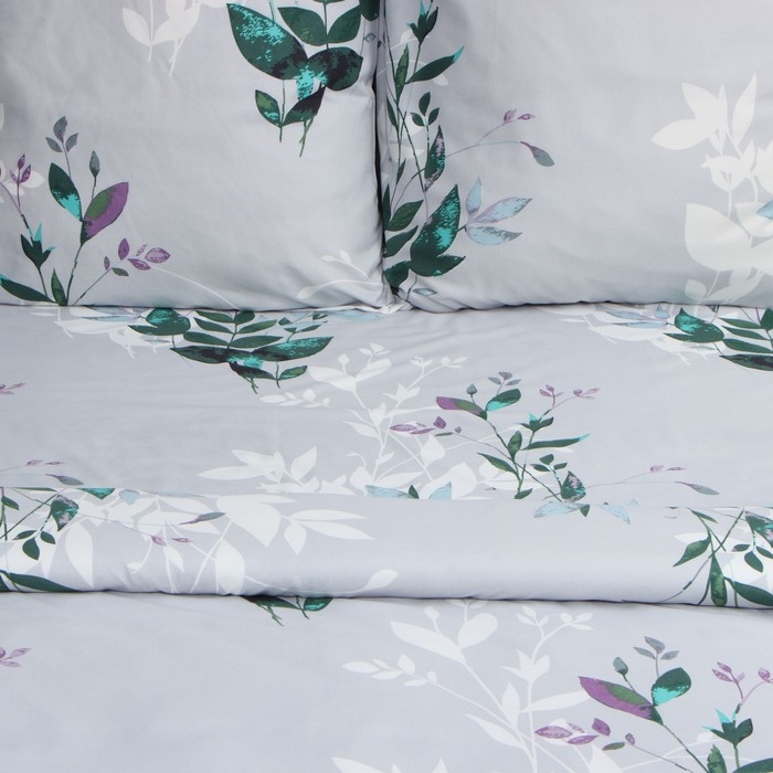 Постельное бельё Экономь и Я евро Spring 200х215см, 200х215см, 70х70см-2 шт, полисатин, 80 г/м&sup2;