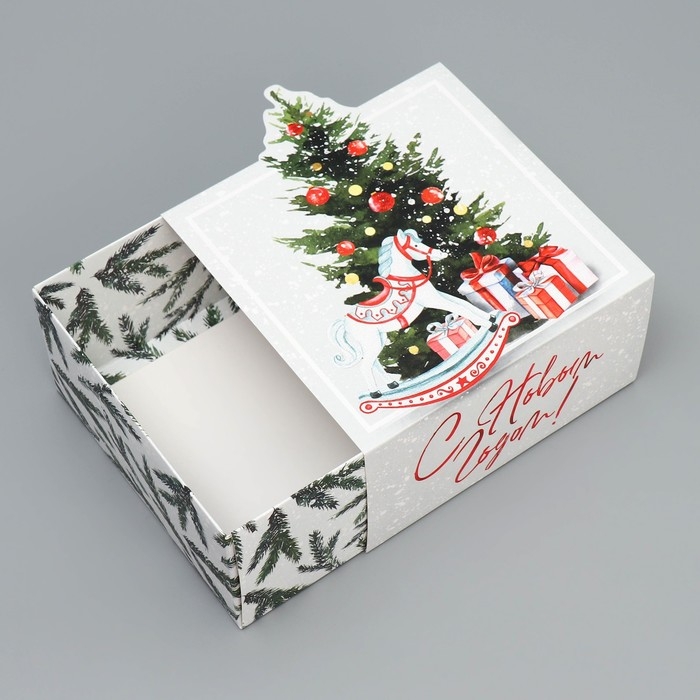 Коробка подарочная новогодняя складная &laquo;С новым годом&raquo;, 15 х 15 х 8 см, Новый год