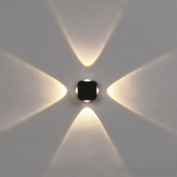 Светильник фасадный &laquo;Кубик&raquo;, FSD-064, 4 Вт, 3000К, 4 луча, IP65, 220 В, пластик, черный