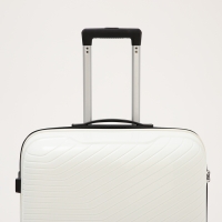 Чемодан большой 100 л (L), отдел на молнии, кодовый замок, 4 колеса, цвет белый