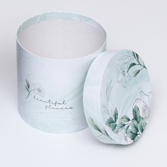 Набор шляпных коробок 5в1 "Цветочный", 20 &times; 20 &times; 20‒14 &times; 14 х 14 см