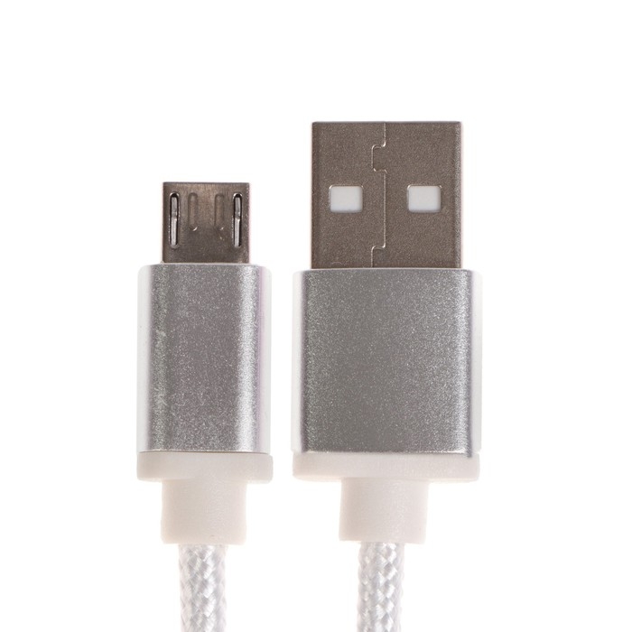 Кабель OXION DCC258, microUSB - USB, зарядка + передача данных, 1.3 м, оплетка, белый Кабель OXION DCC258, microUSB - USB, зарядка + передача данных, 1.3 м, оплетка, белый