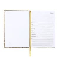 Ежедневник недатированный,ованный, A5, 136 листов, Attomex. Arkona, твердая обложка, бумвинил с поролоном, ляссе, блок 70%, золотой