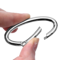 Овал-карабин, 6,5 &times; 3,1 см / 54 &times; 6 мм, 5 шт, цвет серебряный