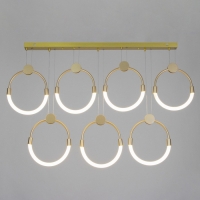 Светильник "Кольца" 7хLED 75Вт 3000К золото 135х50 см