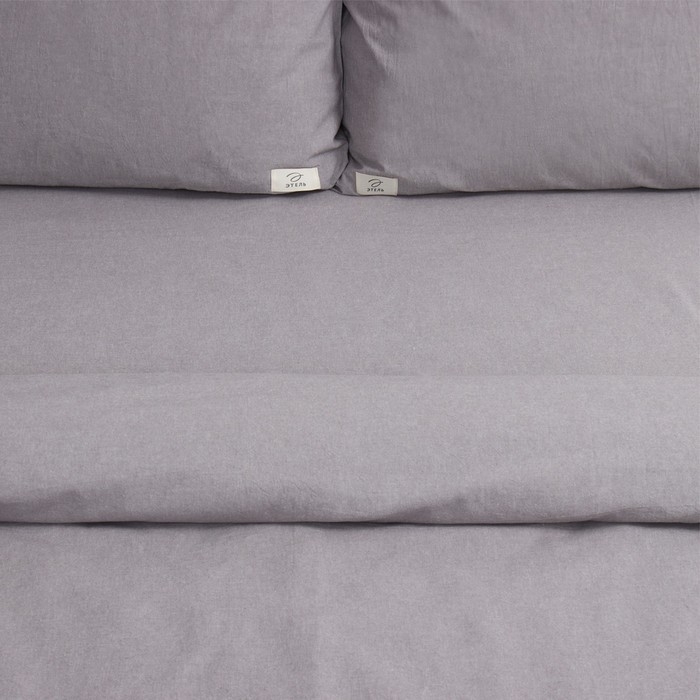 Постельное бельё Этель Denim 1.5 сп, 155х210см, 160х240см, 50х70-2шт, цвет серый, жатый хлопок, 140 г/м2 Постельное бельё Этель Denim 1.5 сп, 155х210см, 160х240см, 50х70-2шт, цвет серый, жатый хлопок, 140 г/м2