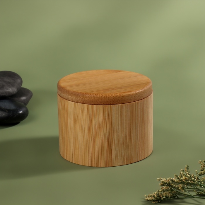 Органайзер для хранения &laquo;BAMBOO&raquo;, с раздвижной крышкой, d 9 &times; 7 см, цвет коричневый