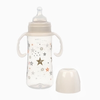 Бутылочка для кормления &Oslash;50мм ШГ, &laquo;Звезды&raquo;, 330мл, +3мес., цвет молочный