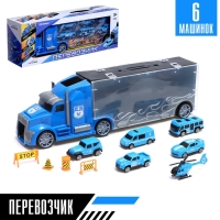 Грузовик &laquo;Перевозчик&raquo;, в комплекте 6 машин и дорожные знаки