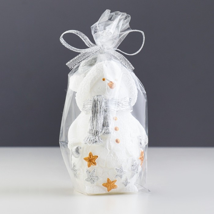 Свеча декоративная Свеча декоративная "Снеговичок", 6×5,5×11 см, белый