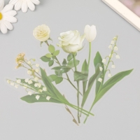 Наклейки пластик "Цветы и цитаты. Белые" набор 12 шт 8,5х21,5х0,2 см