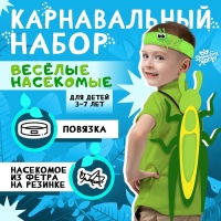 Карнавальный набор «Весёлые насекомые»: повязка и кузнечик из фетра, 3–7 лет Карнавальный набор «Весёлые насекомые»: повязка и кузнечик из фетра, 3–7 лет