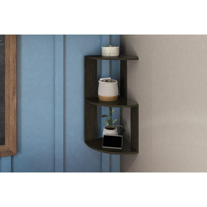 Полка угловая настольная и навесная Лео №3, 250х250х660, Венге Полка угловая настольная и навесная Лео №3, 250х250х660, Венге