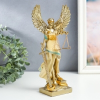 Сувенир полистоун "Богиня Фемида с крыльями - Правосудие" сливки с золотом 6х11х25 см Сувенир полистоун "Богиня Фемида с крыльями - Правосудие" сливки с золотом 6х11х25 см