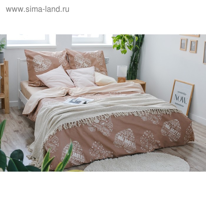 Постельное бельё "Этель" дуэт Te amo (вид 3) 143 х 215 см - 2 шт., 220 х 240 см, 70 х 70 см - 2 шт, бязь