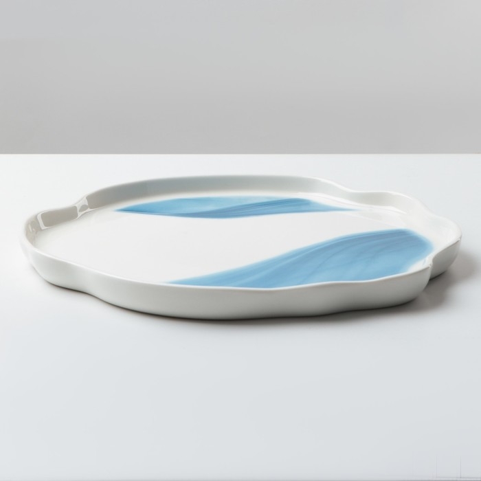 Тарелка керамическая неровный край &laquo;Разводы&raquo;, 27 см,