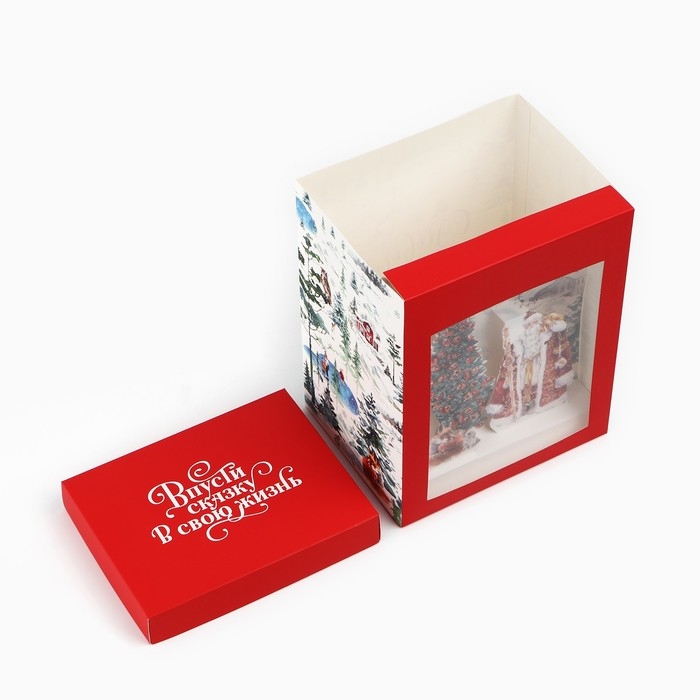 Подарочная коробка новогодняя складная с 3D эффектом &laquo;Новогодняя акварель&raquo;, 18 х 23 х 14см, Новый год