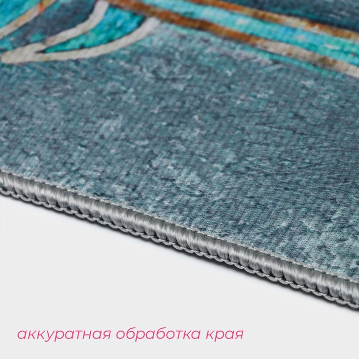 Коврики для ванной и туалета Доляна &laquo;Тропический&raquo;, 3 шт: 50&times;80 см, 50&times;40 см, 40&times;43 см