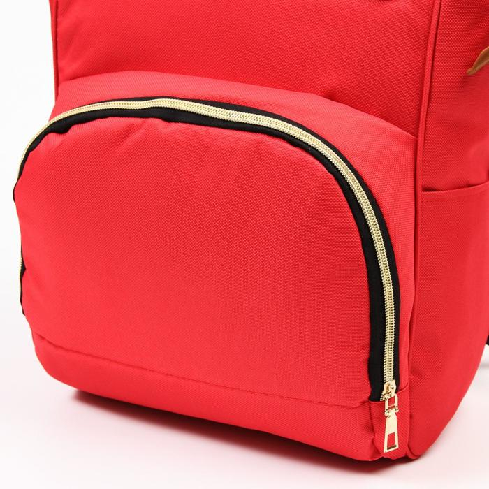 Сумка рюкзак для мамы и малыша с термокарманом, термосумка - портфель, цвет красный Сумка рюкзак для мамы и малыша с термокарманом, термосумка - портфель, цвет красный