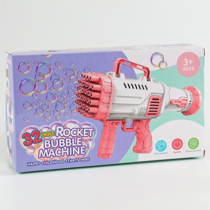 Генератор мыльных пузырей &laquo;Световой&raquo;, цвет розовый, 27,5 &times; 7,5 &times; 18,5 см