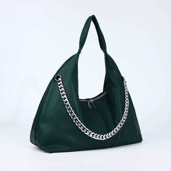 Сумка-мешок на молнии, наружный карман, цвет зелёный Сумка-мешок на молнии, наружный карман, цвет зелёный