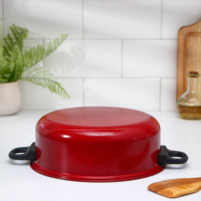 Кастрюля &laquo;Ренард&raquo;, 4 л, с крышкой, сетка фри 26&times;9 см, антипригарное покрытие, цвет красный