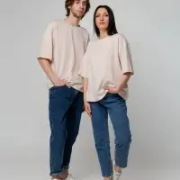 Футболка унисекс оверсайз Street Vibes, бежевая, размер M/L Футболка унисекс оверсайз Street Vibes, бежевая, размер M/L