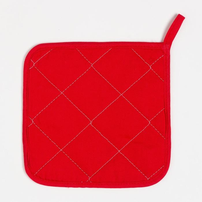 Новый год. Набор кухонный &laquo;Новогодняя ярмарка&raquo;: варежка-прихватка 20х28см, прихватка 19х19см,100%хл