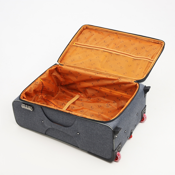 Чемодан большой 95 л (L), отдел на молнии, с расширением, кодовый замок, 3 колеса, 2 наружных кармана, цвет серый Чемодан большой 95 л (L), отдел на молнии, с расширением, кодовый замок, 3 колеса, 2 наружных кармана, цвет серый