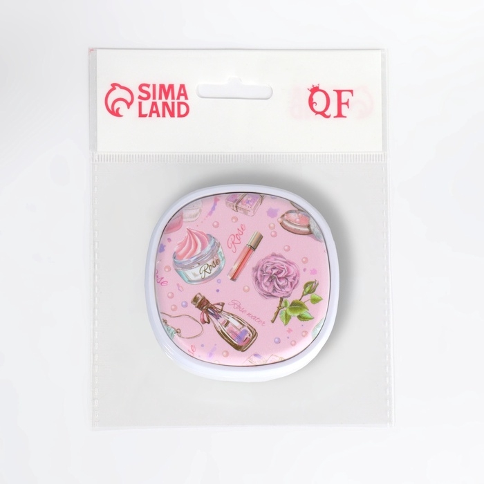 Зеркало складное &laquo;Романтика&raquo;, 7,5 &times; 7,5 см, цвет розовый