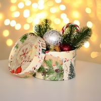 Новый год. Коробка подарочная новогодняя для макарун тубус без окна "Письмо", 13 х 8,5 см.