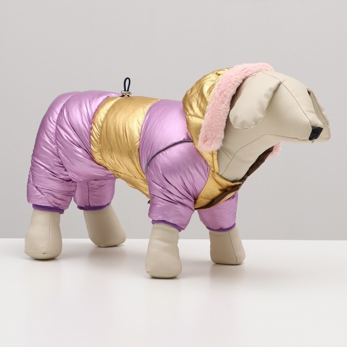 Комбинезон Комбинезон "Блик" с утяжкой, размер 14 (ДС 32 см, ОГ 42 см, ОШ 31 см), золото-лавандовый