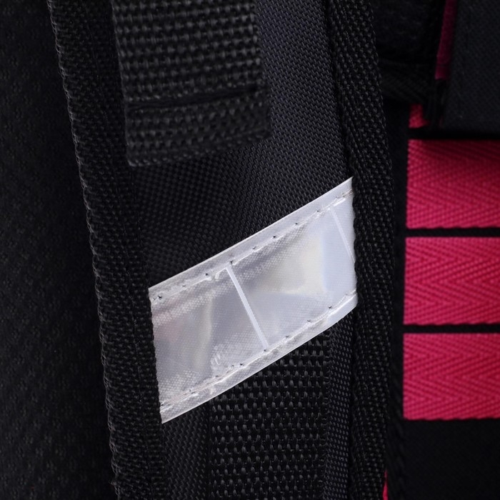 Рюкзак каркасный школьный 38 х 30 х 16 см, эргономичная спинка, Stavia "Фламинго мини", чёрный/синий/розовый