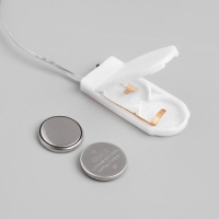 Гирлянда &laquo;Мишура&raquo; 1 м роса, IP20, серебристая нить, 20 LED, батарейки CR2032х2 (в комплекте), свечение белое