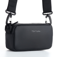 Сумка женская на молнии, TEXTURA, маленький размер, длинный ремень, цвет чёрный