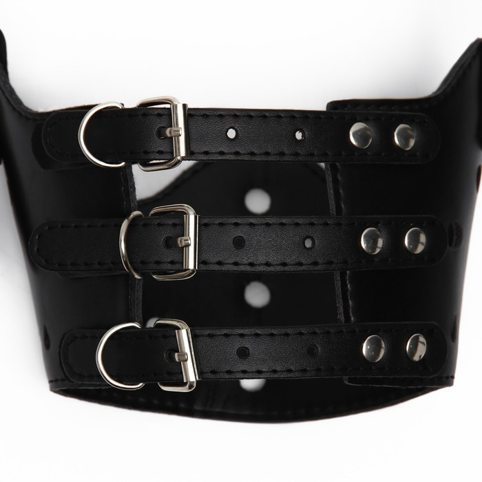 Намордник из прессованной кожи регулируемый, №5, ДН 9,3 см, ОМ 32-40 см, чёрный Намордник из прессованной кожи регулируемый, №5, ДН 9,3 см, ОМ 32-40 см, чёрный