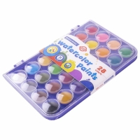 Акварель 28 цветов BRAUBERG PREMIUM, круглые кюветы 28 мм, в пенале