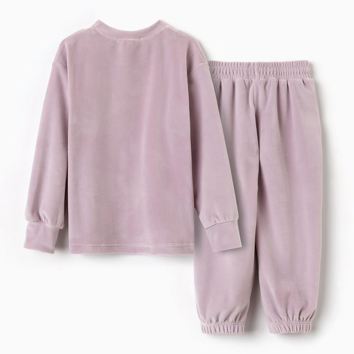 Костюм детский (свитшот, брюки) KAFTAN Plushy р.36 (134-140), лиловый