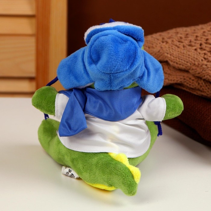 Мягкая игрушка &laquo;Дракон&raquo;, в кофте со снежинкой, 17 см, цвет зелёный