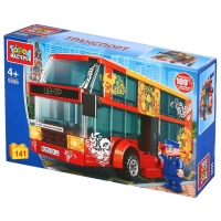 Конструктор автобус с минифигуркой Город мастеров Транспорт, 141 деталь, 4+ Конструктор автобус с минифигуркой Город мастеров Транспорт, 141 деталь, 4+