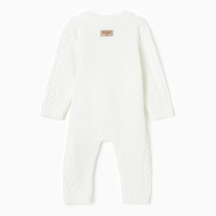 Комбинезон вязаный детский MINAKU, цвет белый, рост 62-68 см