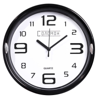 Часы настенные круглые "Числа", d=23 см, рама чёрная, циферблат белый Часы настенные круглые "Числа", d=23 см, рама чёрная, циферблат белый