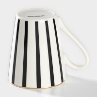 Кружка фарфоровая Доляна &laquo;Зебра&raquo;, 350 мл, цвет белый