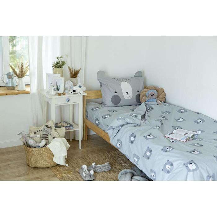 Постельное белье &laquo;Этель&raquo; 1,5 сп Gray bear 143х215 см, 150х214 см, 50х70 см -1 шт