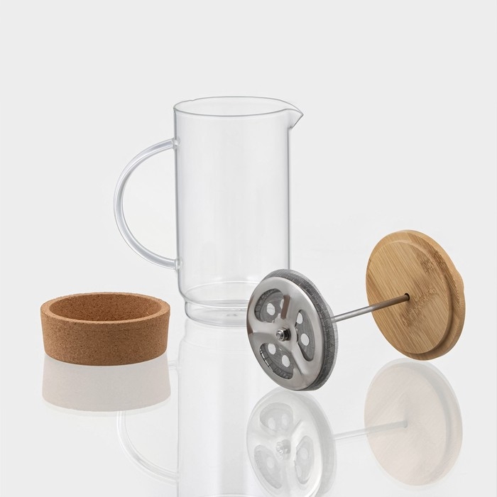 Чайник заварочный френч - пресс BellaTenero &laquo;Эко cork&raquo;, 600 мл