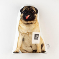 Подушка декоративная Этель &laquo;Мопс&raquo; 29х40 см, велюр, 100% п/э