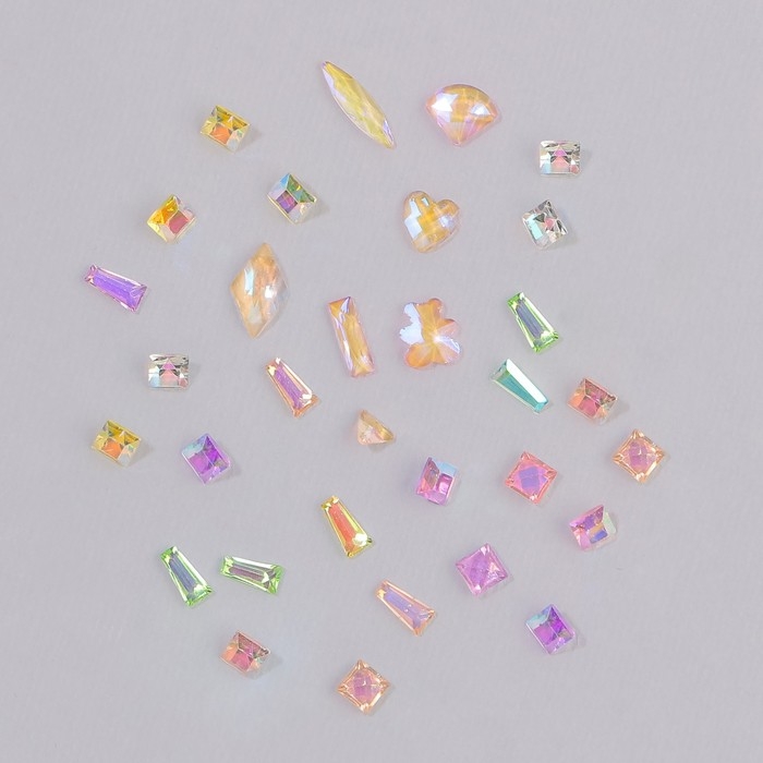 Стразы фигурные для декора ногтей «Асорти», разноцветные Стразы фигурные для декора ногтей «Асорти», разноцветные