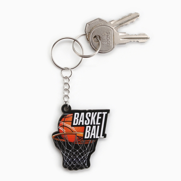 Брелок для ключей деревянный, спорт &laquo;Баскетбол&raquo;, 4,4 х 5 см