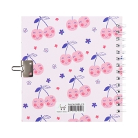 Записная книжка подарочная, 45 листов, линия, на замке, на гребне, Вишенки (13х13,5см) Записная книжка подарочная, 45 листов, линия, на замке, на гребне, Вишенки (13х13,5см)